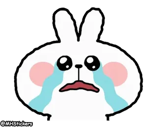 😭 泣く, うさぎ, 悲しい, ステッカー, 漫画 telegram sticker