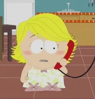 🌟 Shelly Marsh South Park shelly marsh, south park, dibujos animados, hablando por teléfono whatsapp sticker
