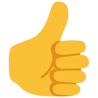 👍 thumbs up, like, approval, emoji, hand gesture telegram sticker
