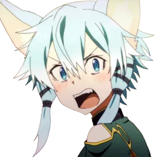 😠 Sinon Sword Art Online Anime, Personaggio, Ragazza, Felino, Carino, Arrossire telegram sticker