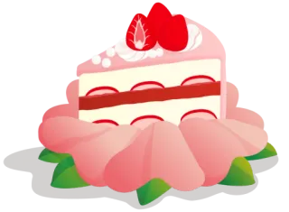 🍰 strawberry cake, cake slice, dessert, sweet, strawberry, food telegram sticker