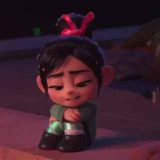 👾 Vanellope von Schweetz Wreck-It Ralph Cartoon, Animation, Disney, Figur, Traurig, Niedlich whatsapp sticker
