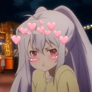 😒 アニメ, 可愛い, ハート, 漫画, 女の子, 照れ, 愛 telegram sticker