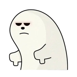 👎 Cartone animato, Fantasma, Pollice verso, Non mi piace, Negativo, Rifiuto, Carino whatsapp sticker