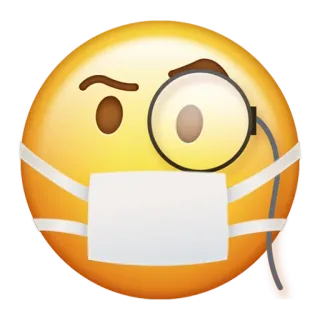🧐 Emoji, Monokel, Masker, Wajah, Sakit, Covid whatsapp sticker
