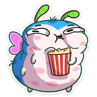 🍿 sticker, cartoon, popcorn, funny, cute, character telegram sticker