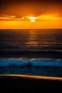 😁 dreamstime sunset, ocean, beach, nature, waves, golden hour, scenery telegram sticker