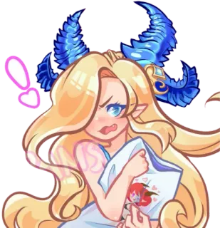😳 anime, cartoon, character, horns, cute, girl telegram sticker