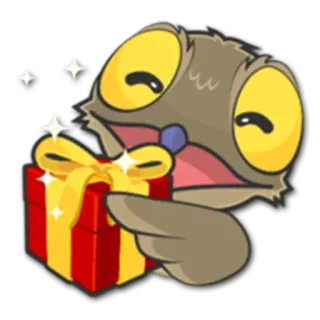 🎁 fofo, animal, presente, feliz, celebração, brilho whatsapp sticker