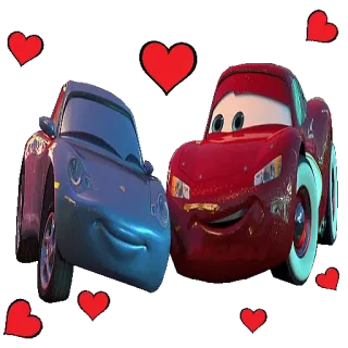 😍 Lightning McQueen Cars Carros, Relâmpago McQueen, desenho animado, amor, coração, animação telegram sticker