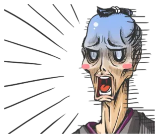 😰 faccia, ritratto, espressione, scioccato, cartone animato, illustrazione, manga telegram sticker