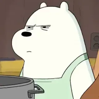 🤬 Ice Bear We Bare Bears белый медведь, мы обычные медведи, мультфильм, медведь, персонаж, смешной whatsapp sticker
