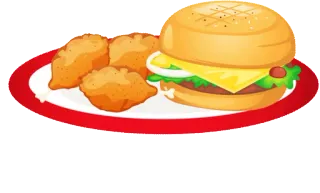 🍱 comida, hamburguesa, nuggets, comida, plato telegram sticker