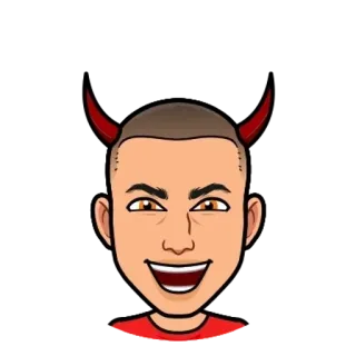 🌟 iblis, kartun, Bitmoji, setan, tanduk, avatar telegram sticker
