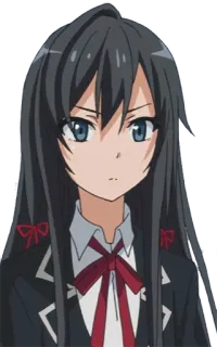 😐 Yukino Yukinoshita My Teen Romantic Comedy SNAFU Anime, Remaja, Gadis, Seragam sekolah, Rambut hitam telegram sticker