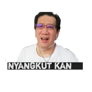 😐 NYANGKUT KAN meme, funny, expression, nyangkut kan, asian, man telegram sticker