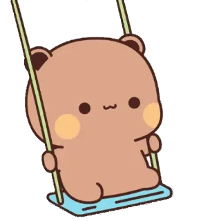 💨 หมี, ชิงช้า, น่ารัก, การ์ตูน, สัตว์, น่าเอ็นดู telegram sticker