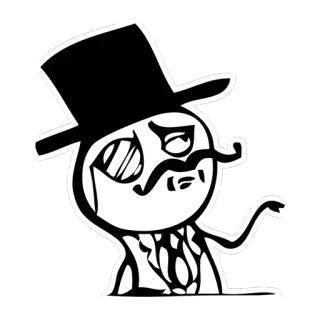 🎩 Mème, Monocle, Haut-de-forme, Mème Internet, Chic telegram sticker