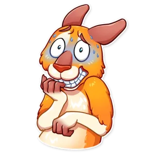 😰 kartun, anjing, khawatir, gugup, ilustrasi, stiker whatsapp sticker