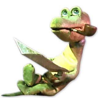 🐊 ไดโนเสาร์, จิ้งจก, การอ่าน, ไปป์, หุ่นกระบอก telegram sticker