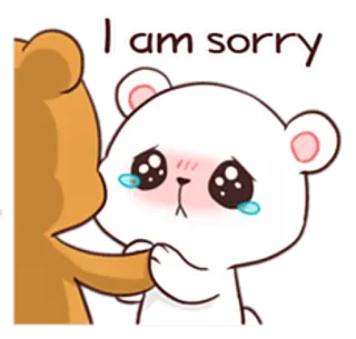 🙏 I am sorry desculpa, desculpe, urso, fofo, kawaii, lágrimas, triste telegram sticker
