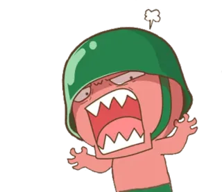 😡 tức giận, hoạt hình, mũ bảo hiểm, chiến tranh, binh lính telegram sticker