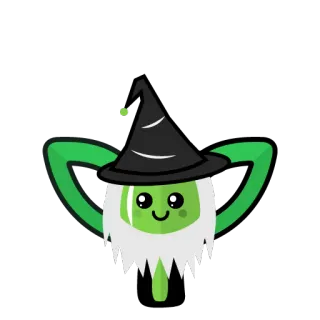 🧙‍♂️ mago, bruxa, verde, magia, fofo, desenho animado telegram sticker