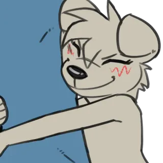 💞 furry furry, anthro, cute, happy, animal, smiling whatsapp sticker