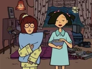🌟 Daria Morgendorffer Daria cartoon, female, teen, bedroom, tv show telegram sticker