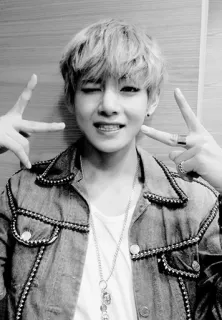 🌚 kpop, männlich, v, sänger, idol, schwarz weiß, jugendlich telegram sticker