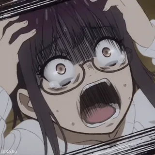 😱 Anime, geschockt, Horror, verängstigt, Panik telegram sticker