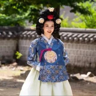 👘 femme, hanbok, coréen, traditionnel, robe, mode, portrait whatsapp sticker