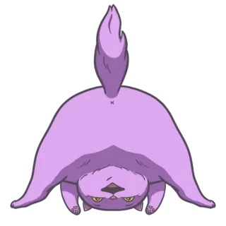 🤪 cat, purple, animal, funny, cartoon, cute telegram sticker