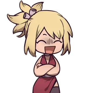 😄 애니메이션, 만화, 여자, 금발, 쾌활한, 캐릭터 telegram sticker