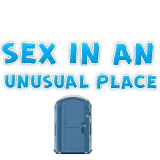 😂 SEX IN AN UNUSUAL PLACE sex, unusual, place, toilet, blue, funny whatsapp sticker
