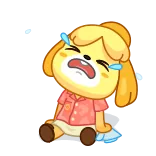 😭 Isabelle Animal Crossing Isabelle, Animal Crossing, menangis, sedih, video game, anjing, kawaii, imut whatsapp sticker