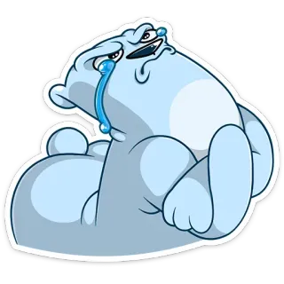 😥 płacz, smutny, emocje, zapłakany, kreskówka, niebieski, postać telegram sticker