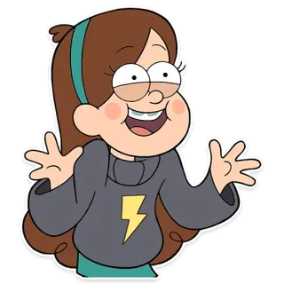 🤗 Mabel Pines Gravity Falls アニメ, メイベル・パインズ, 怪奇ゾーン グラビティフォールズ, キャラクター, ステッカー telegram sticker