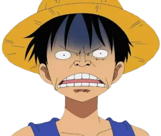 😨 Luffy One Piece anime, manga, monkey d. luffy, one piece, straw hat whatsapp sticker