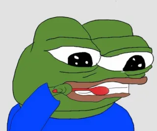 😬 Pepe the Frog Pepe, Żaba, Meme, Mycie zębów, Mem internetowy telegram sticker