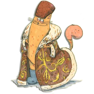 👑 кот, русский, шуба, ушанка, животное, национальная одежда telegram sticker