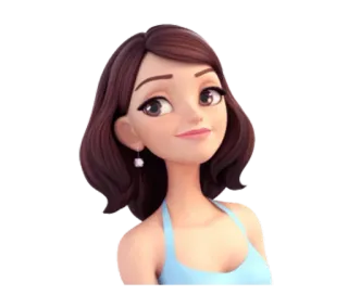☺️ Dibujo animado, Mujer, Morena, Personaje, Femenina, Bonita telegram sticker