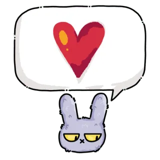 💌 rabbit, love, heart, cartoon, sticker telegram sticker
