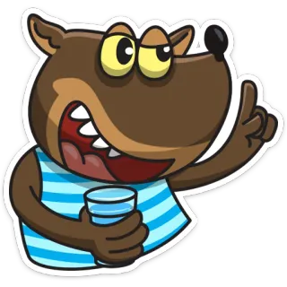 🥃 animal, dog, drinking, cartoon, funny telegram sticker
