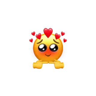 🥰 Biểu tượng cảm xúc, Trái tim, Dễ thương, Tình yêu, Ngại ngùng, Kawaii telegram sticker