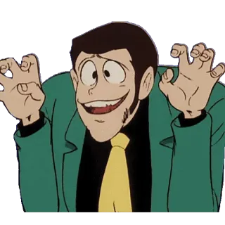 🙌 Arsène Lupin III Lupin the 3rd Anime, Cartoon, Figur, Lupin, Arsène Lupin, Lustig, Lächeln telegram sticker