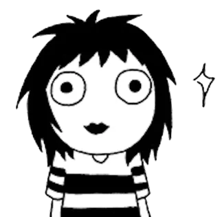 💋 Kartun, Emo, Hitam putih, Lucu, Meme telegram sticker