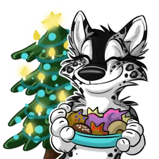 🎄 natal, biscoitos, peludo, feliz, feriado, animal telegram sticker