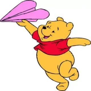 🤗 Winnie the Pooh Winnie the Pooh, cartoon, paper airplane, Disney, character, bear telegram sticker