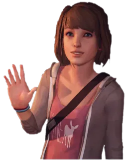 😃 Max Caulfield Life is Strange max caulfield, life is strange, video game, karakter, perempuan, melambai, rusa betina, game indie whatsapp sticker